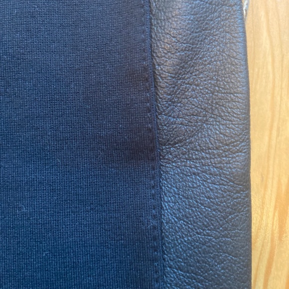 J Crew Black Leggings/Slacks with Leather Piping Accent - Picture 4 of 4